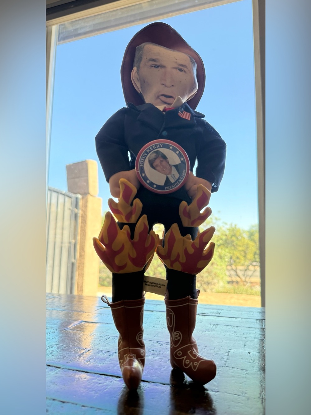 George Bush Pants On Fire President Figure Doll • 15” • Collectible Satire